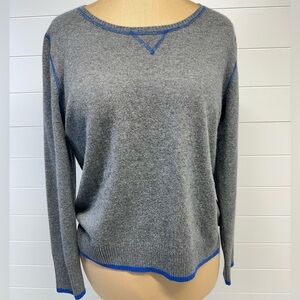 Cashmere Blend Charcoal Grey Crewneck Pullover Sweater by Michael Stars Sz Sm